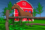 Animated Horse Outside a Barn